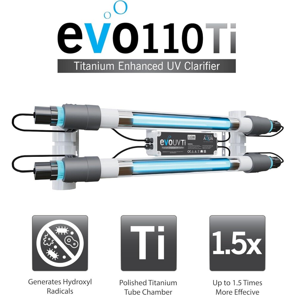 Evolution Aqua EVOUV EVO110 Ti Titanium UVC Pond Clarifier