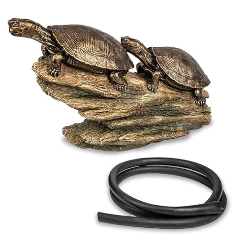DOUBLE TURTLE ON LOG SPITTER