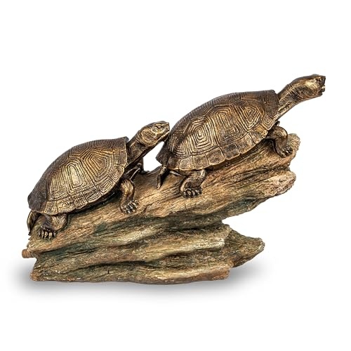 DOUBLE TURTLE ON LOG SPITTER