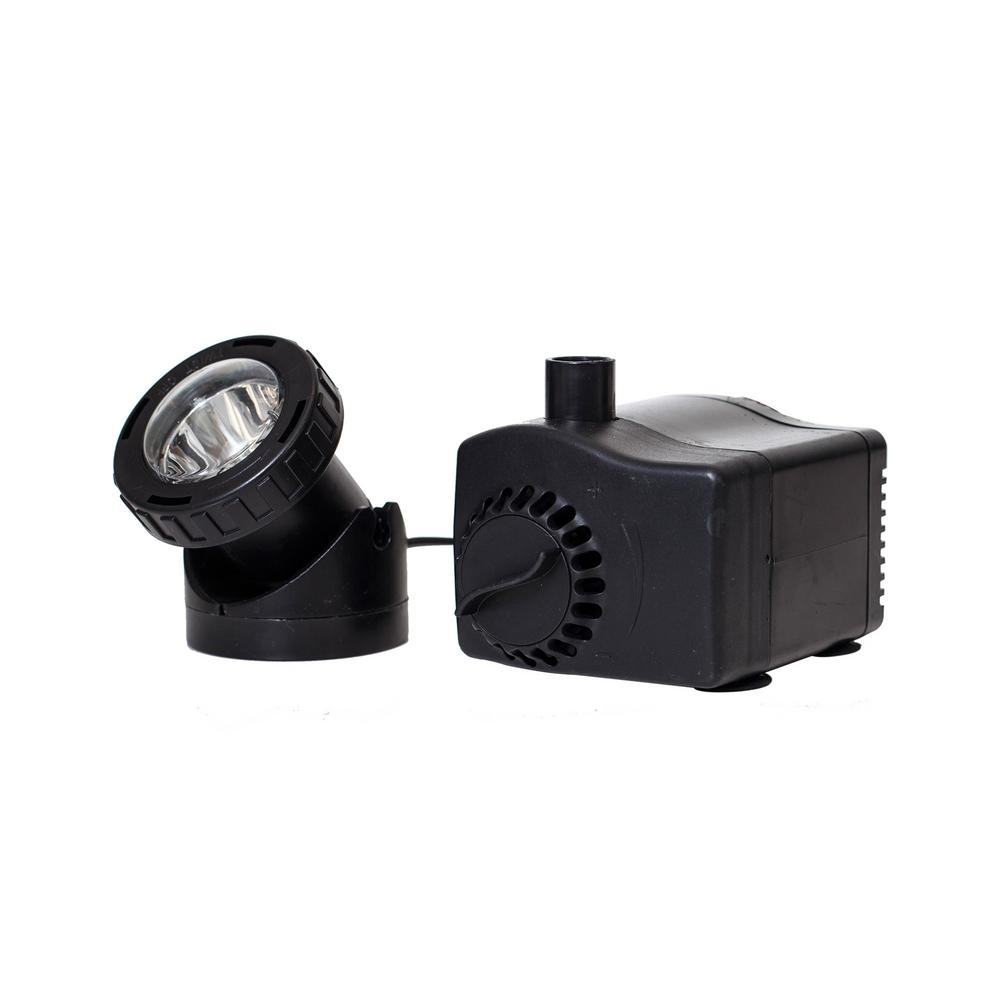FOUNTAIN PUMP W/ LIGHT & LOW WATER AUTO SHUT-OFF FEATURE 170 GPH