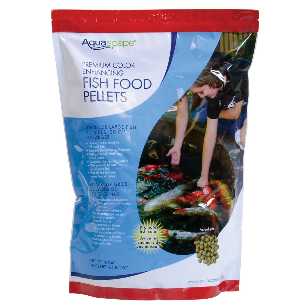 PREMIUM COLOR ENHANCING FISH FOOD-LARGE PELLETS - 4.4 LB / 2 KG