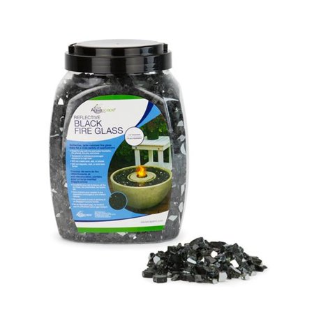1/4" REFLECTIVE BLACK FIRE GLASS - 10 LB / 4.5KG