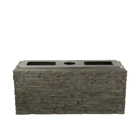STACKED SLATE WALL BASE-STRAIGHT - 13" H (33 CM)