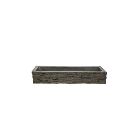 STACKED SLATE WALL TOPPER-STRAIGHT QUAD-SPILL