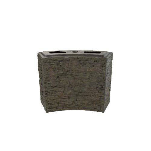STACKED SLATE WALL BASE-CURVED - 26" H (66 CM)