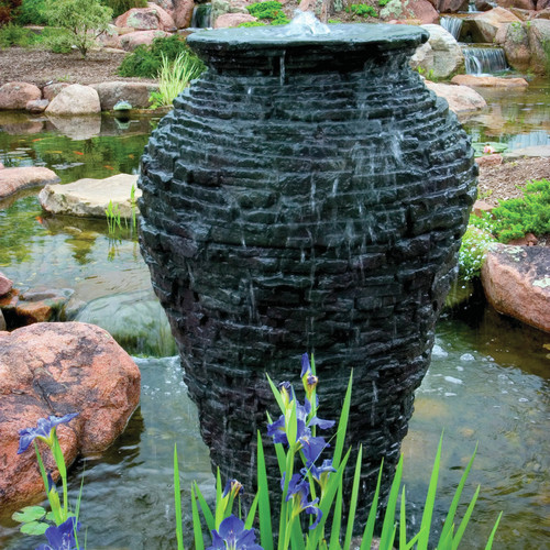 STACKED SLATE URN - 55" H (140 CM)