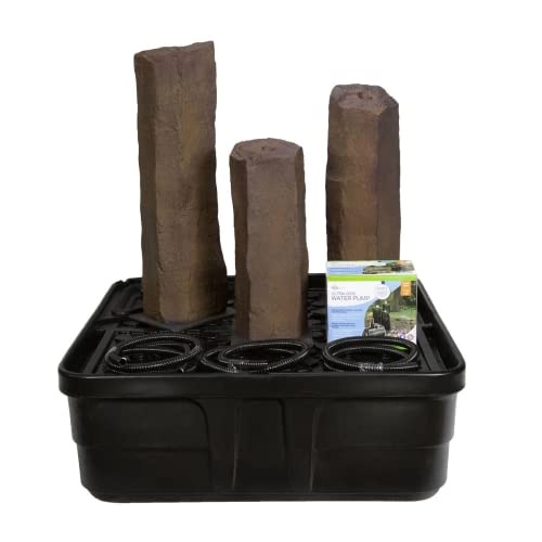 Aquascape Faux Basalt Column Landscape Fountain Kit with AquaBasin and Pump, Set of 3 Columns, 78366