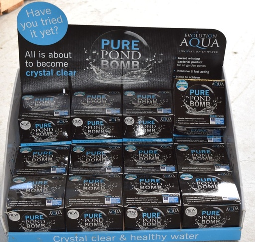 [PONDBOMB36] Evolution Aqua EVPONDBOMB36 Pond Bomb Counter Top Display - Pack of 36