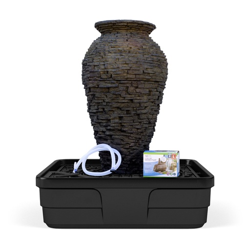 [58090] Aquascape Medium Stacked Slate Urn Landscape Fountain Kit