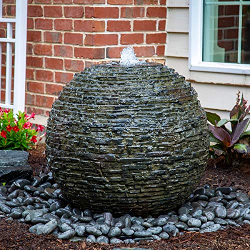 [78290] Aquascape Lightweight Sphere Water Fountain with 45 Basin  Gray