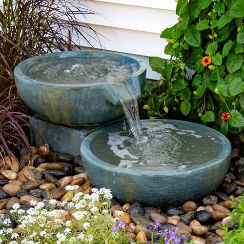 [78248] Aquascape 19 Inch / 21 Inch Dia (49/52 Cm) Spillway Bowl and Basin Kit Outdoor Fountain  Patina